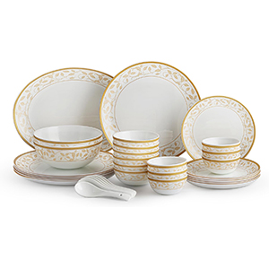 Gold White Dinner set